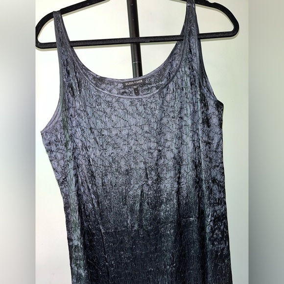 EILEEN FISHER, 100% Silk, Charcoal Gray, Slip Dress | size Large - Picture 2 of 7